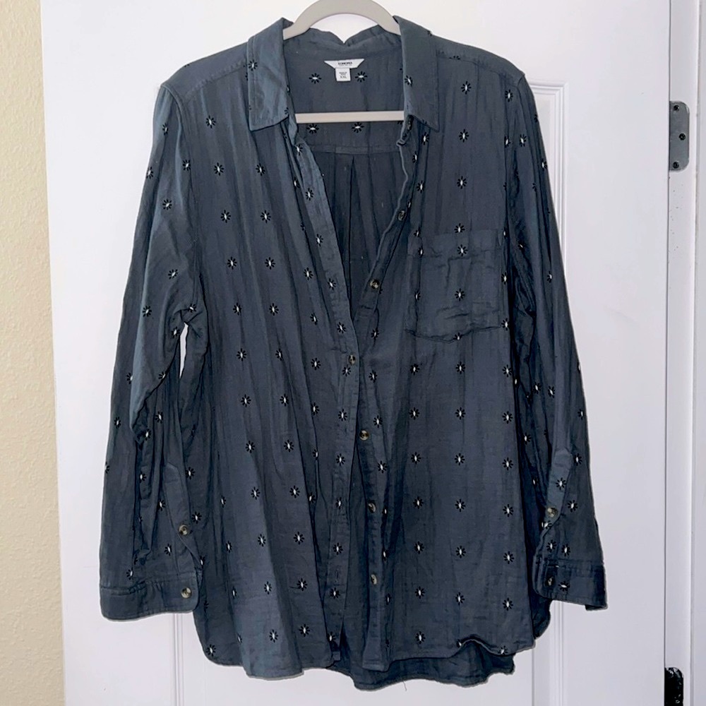 Patterned button down shirt